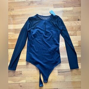 NWT Abercrombie & Fitch Soft Collection- Black Sheer Bodysuit Medium